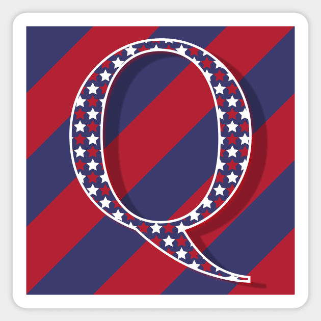 Old Glory Letter Q Sticker by ArtticArlo